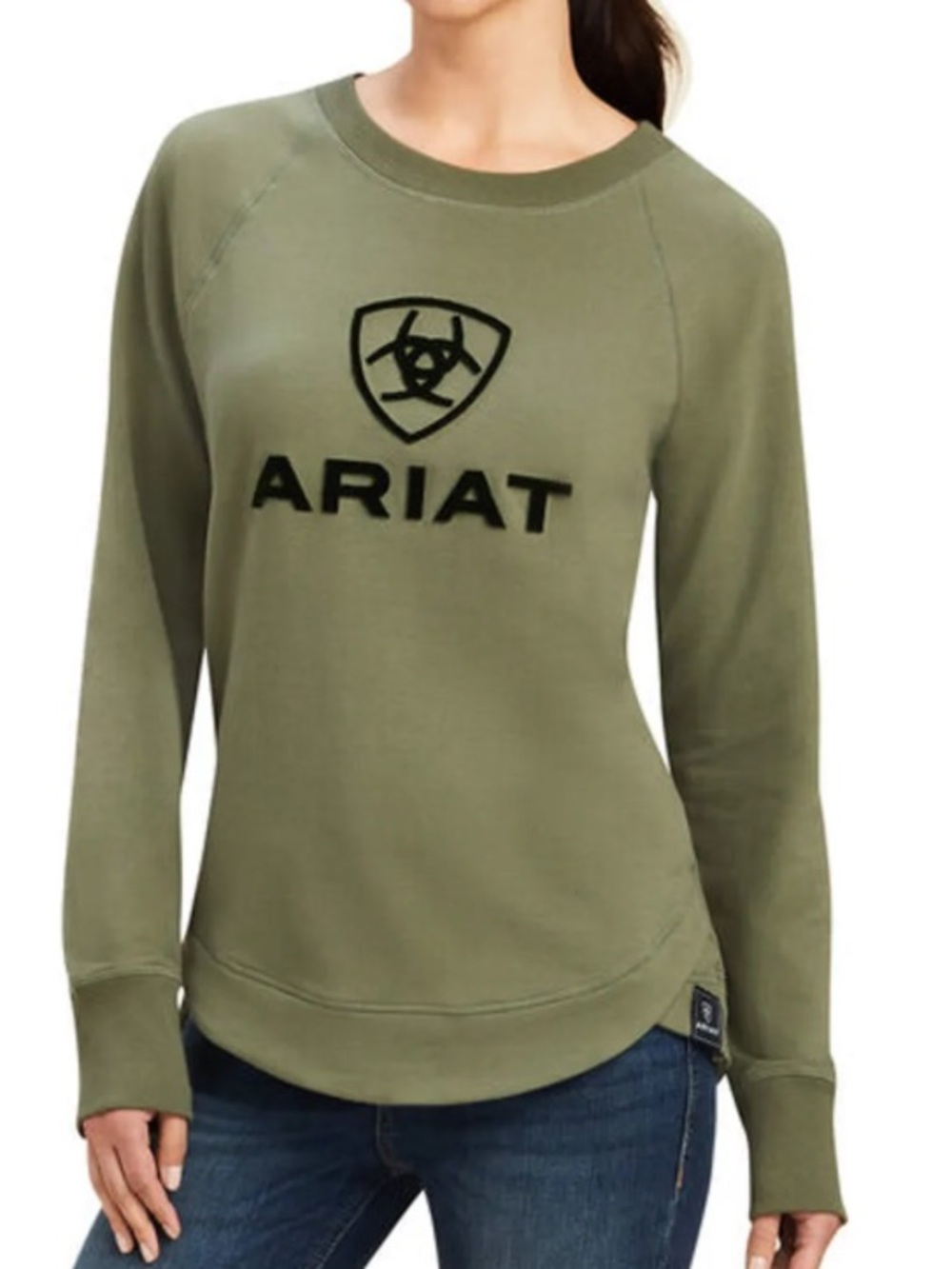 Ariat Women's Benicia Sweatshirt In Four Leaf Clover Green Sz M Style 10046158
